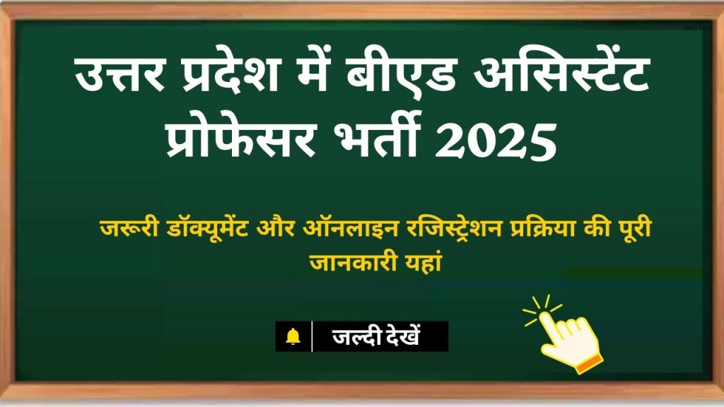UP में B.Ed प्रोफेसर की भर्ती शुरू, जानें कौन कर सकता है अप्लाई .. जानें पूरी डिटेल एक क्लिक में!